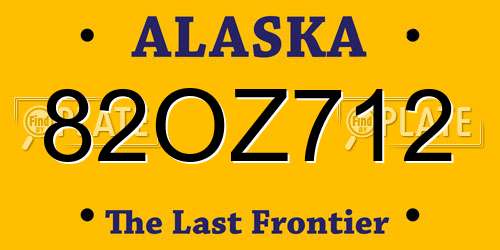 82OZ712 Alaska License Plate
