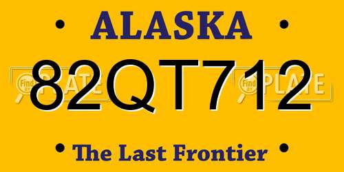 82QT712 Alaska License Plate