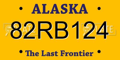 82RB124 Alaska License Plate