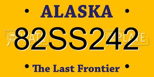 82SS242 Alaska License Plate