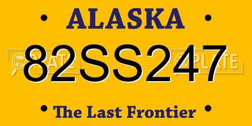82SS247 Alaska License Plate