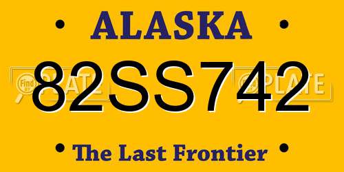 82SS742 Alaska License Plate