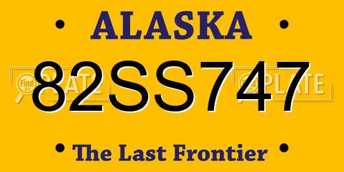 82SS747 Alaska License Plate