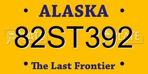 82ST392 Alaska License Plate