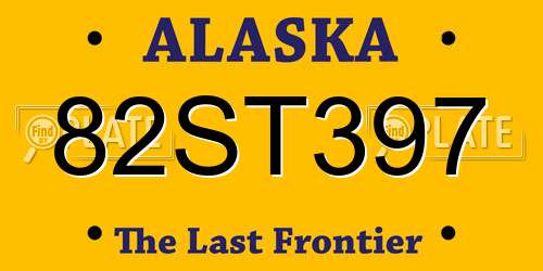 82ST397 Alaska License Plate