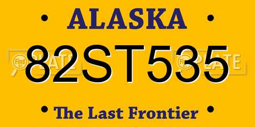 82ST535 Alaska License Plate