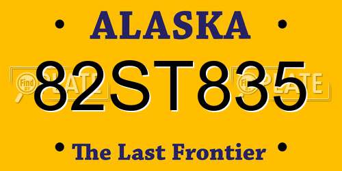 82ST835 Alaska License Plate
