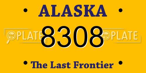 8308 Alaska License Plate