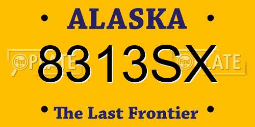 8313SX Alaska License Plate
