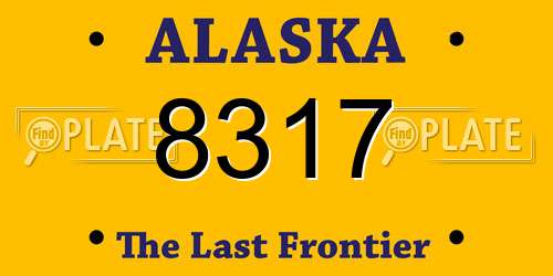 8317 Alaska License Plate