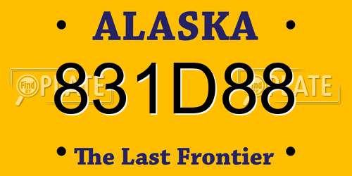 831D88 Alaska License Plate