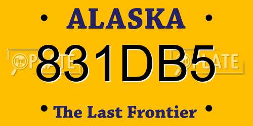 831DB5 Alaska License Plate