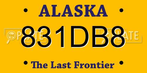 831DB8 Alaska License Plate