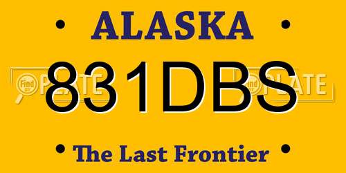 831DBS Alaska License Plate