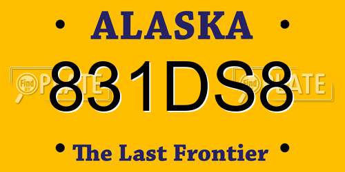 831DS8 Alaska License Plate