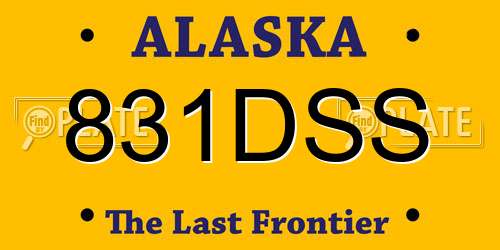 831DSS Alaska License Plate