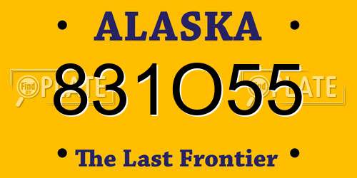 831O55 Alaska License Plate
