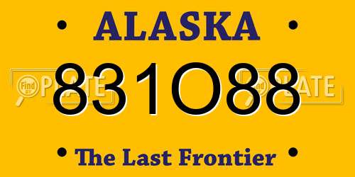 831O88 Alaska License Plate