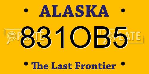 831OB5 Alaska License Plate