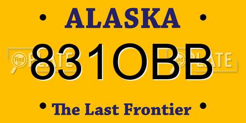 831OBB Alaska License Plate