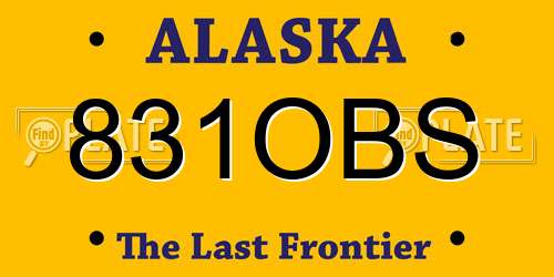 831OBS Alaska License Plate