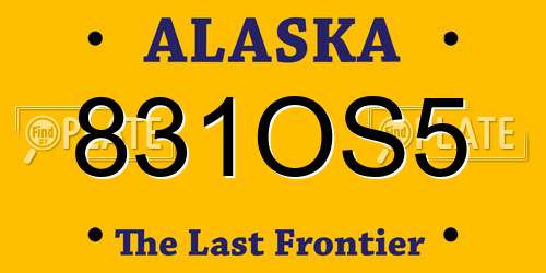 831OS5 Alaska License Plate
