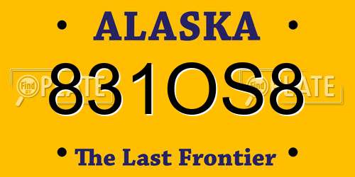 831OS8 Alaska License Plate