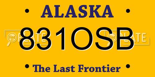 831OSB Alaska License Plate