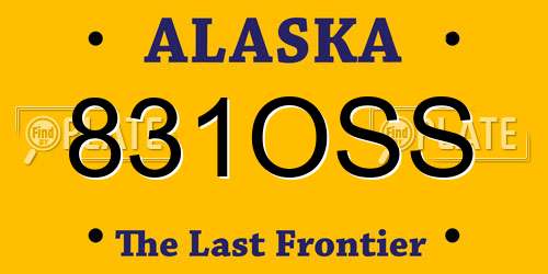 831OSS Alaska License Plate