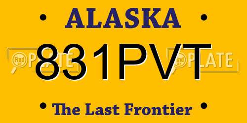 831PVT Alaska License Plate