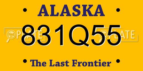 831Q55 Alaska License Plate