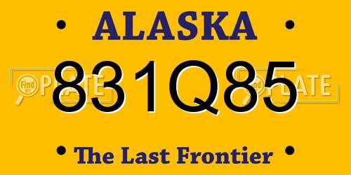 831Q85 Alaska License Plate