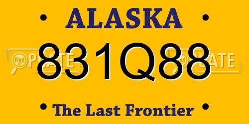 831Q88 Alaska License Plate