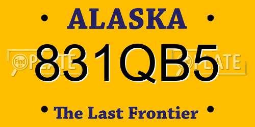831QB5 Alaska License Plate