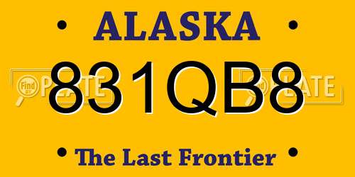 831QB8 Alaska License Plate