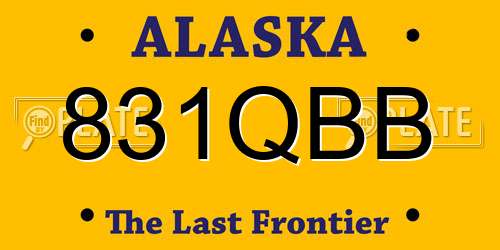 831QBB Alaska License Plate