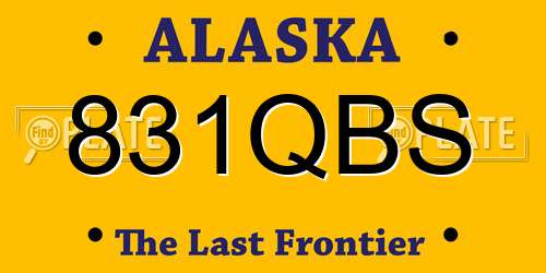831QBS Alaska License Plate