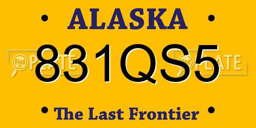 831QS5 Alaska License Plate