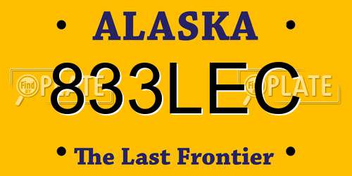 833LEC Alaska License Plate