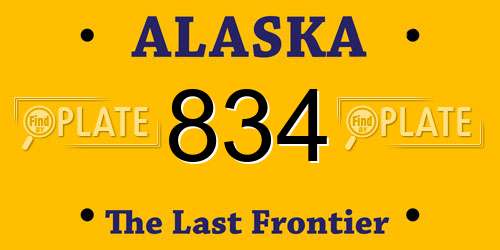 834 Alaska License Plate