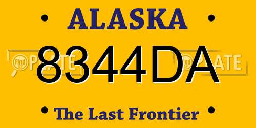 8344DA Alaska License Plate