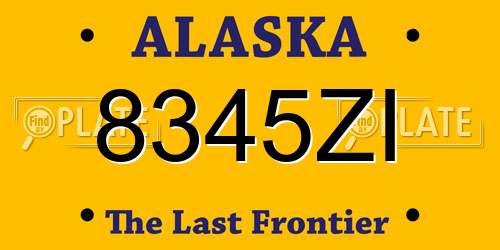 8345ZI Alaska License Plate