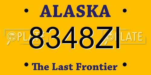 8348ZI Alaska License Plate