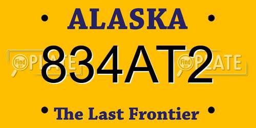 834AT2 Alaska License Plate
