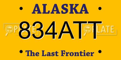 834ATT Alaska License Plate