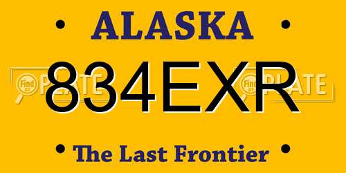 834EXR Alaska License Plate