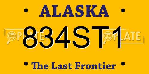 834ST1 Alaska License Plate