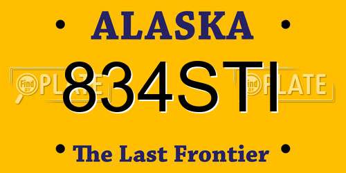 834STI Alaska License Plate