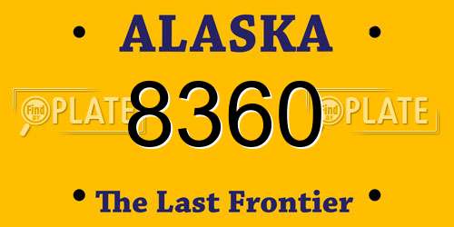 8360 Alaska License Plate
