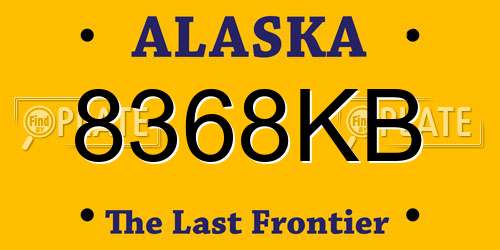 8368KB Alaska License Plate